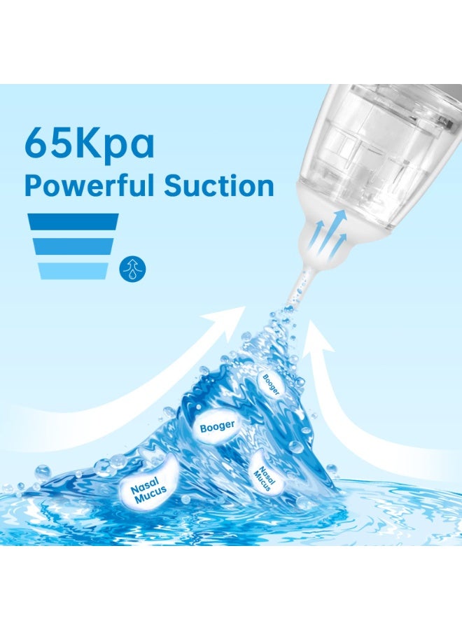 Celeritek Electric Nasal Aspirator for Baby, Large Flow, Baby Nose Sucker with 3 Suction Levels, Rechargeable Nose Cleaner for Toddlers, Music and Light Soothing, Soft Silicone Tips - Image 3
